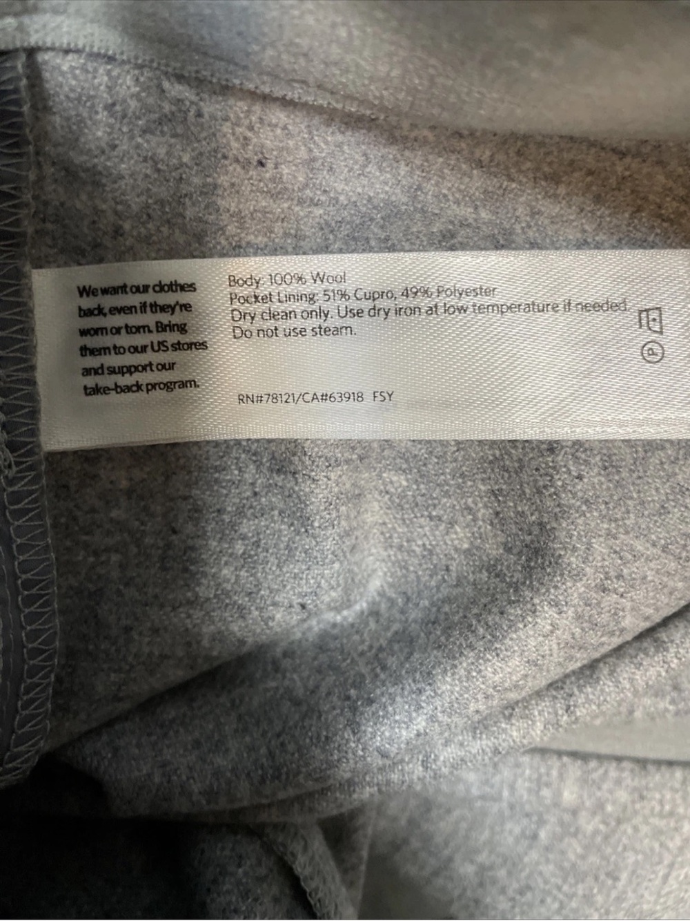 Eileen Fisher Moon Soft Wool Flannel Ankle Lantern Pant Grey Size XL NWT $248 - Picture 6 of 7